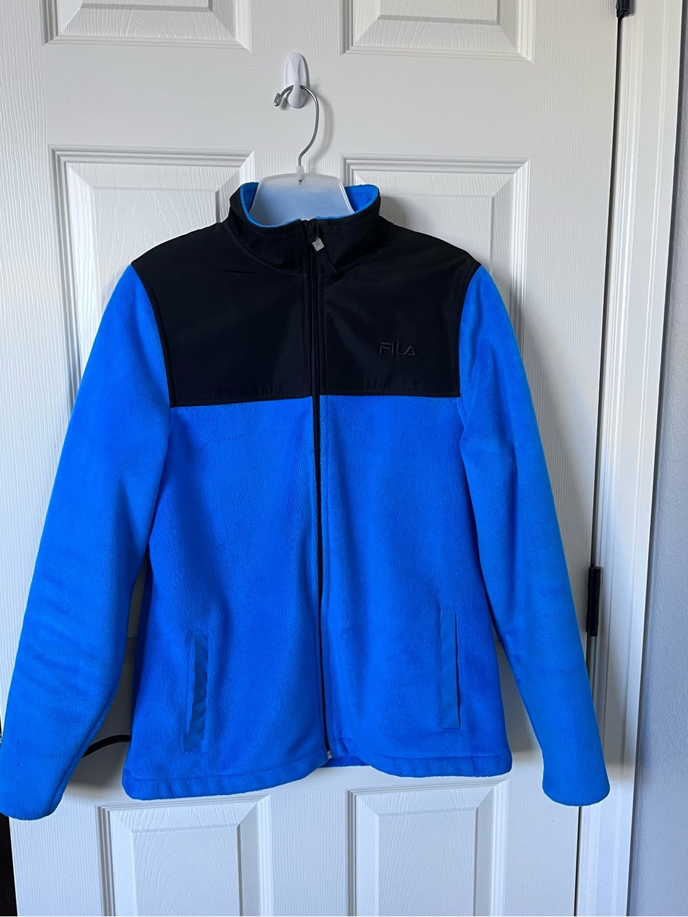 FILA Womens Blue & Black Fleece Jacket